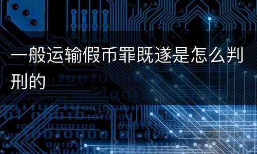 一般运输假币罪既遂是怎么判刑的