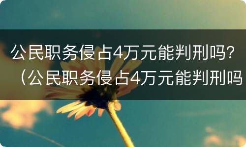 公民职务侵占4万元能判刑吗？（公民职务侵占4万元能判刑吗）