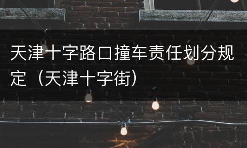 天津十字路口撞车责任划分规定（天津十字街）