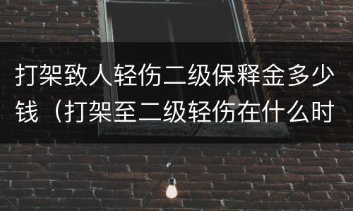 打架致人轻伤二级保释金多少钱（打架至二级轻伤在什么时候可取保）
