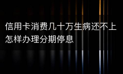 信用卡消费几十万生病还不上怎样办理分期停息