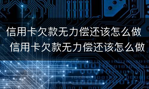 信用卡欠款无力偿还该怎么做 信用卡欠款无力偿还该怎么做起诉状