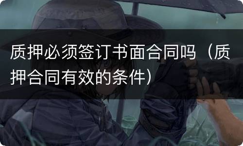 质押必须签订书面合同吗（质押合同有效的条件）