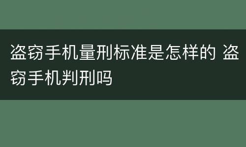 盗窃手机量刑标准是怎样的 盗窃手机判刑吗