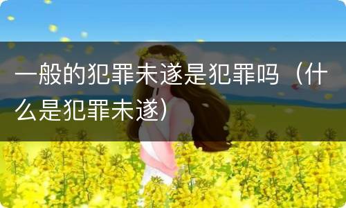 一般的犯罪未遂是犯罪吗（什么是犯罪未遂）