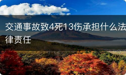 交通事故致4死13伤承担什么法律责任