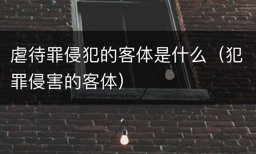 虐待罪侵犯的客体是什么（犯罪侵害的客体）