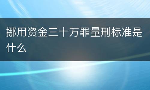 挪用资金三十万罪量刑标准是什么
