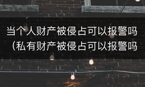 当个人财产被侵占可以报警吗（私有财产被侵占可以报警吗）