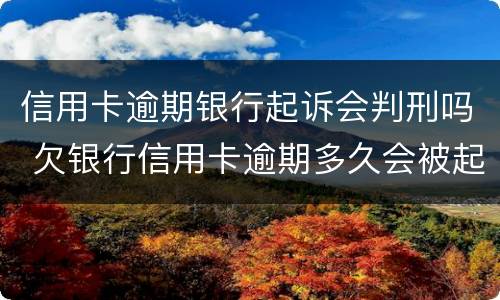 信用卡逾期银行起诉会判刑吗 欠银行信用卡逾期多久会被起诉