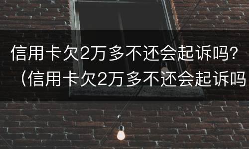 信用卡欠2万多不还会起诉吗？（信用卡欠2万多不还会起诉吗怎么办）