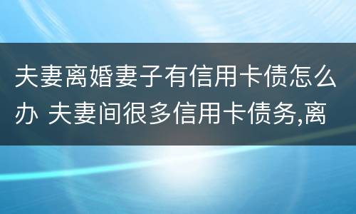 夫妻离婚妻子有信用卡债怎么办 夫妻间很多信用卡债务,离婚协议