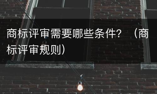 商标评审需要哪些条件？（商标评审规则）