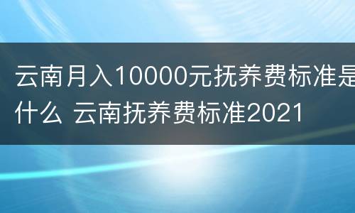 云南月入10000元抚养费标准是什么 云南抚养费标准2021