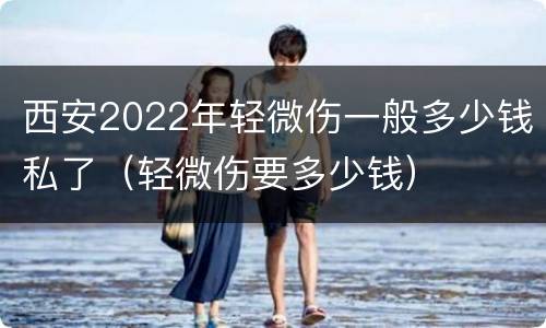西安2022年轻微伤一般多少钱私了（轻微伤要多少钱）