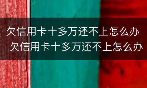 欠信用卡十多万还不上怎么办 欠信用卡十多万还不上怎么办呀