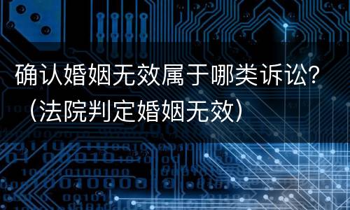 确认婚姻无效属于哪类诉讼？（法院判定婚姻无效）