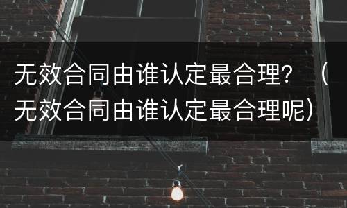 无效合同由谁认定最合理？（无效合同由谁认定最合理呢）