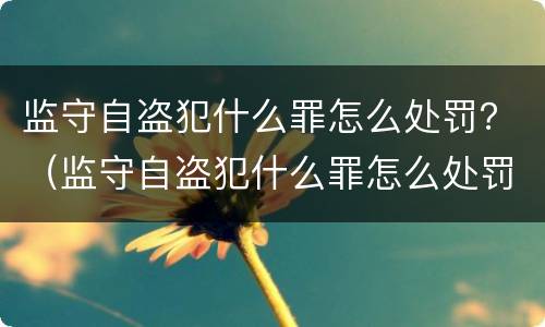 监守自盗犯什么罪怎么处罚？（监守自盗犯什么罪怎么处罚呢）