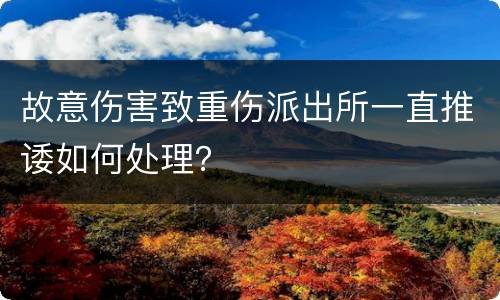 故意伤害致重伤派出所一直推诿如何处理？