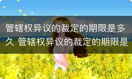 管辖权异议的裁定的期限是多久 管辖权异议的裁定的期限是多久啊