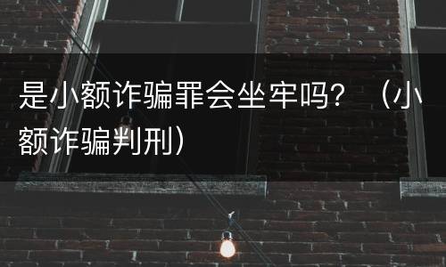 是小额诈骗罪会坐牢吗？（小额诈骗判刑）