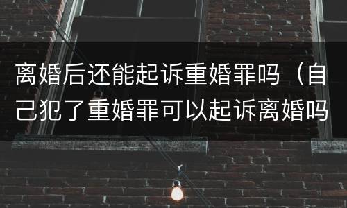 离婚后还能起诉重婚罪吗（自己犯了重婚罪可以起诉离婚吗）