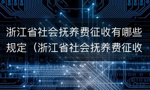 浙江省社会抚养费征收有哪些规定（浙江省社会抚养费征收标准）