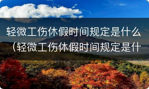 轻微工伤休假时间规定是什么（轻微工伤休假时间规定是什么意思）