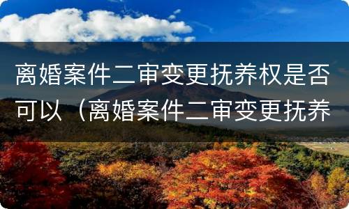 离婚案件二审变更抚养权是否可以（离婚案件二审变更抚养权是否可以撤销）