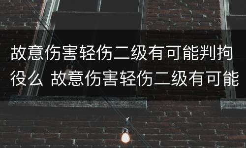 故意伤害轻伤二级有可能判拘役么 故意伤害轻伤二级有可能判拘役么嘛