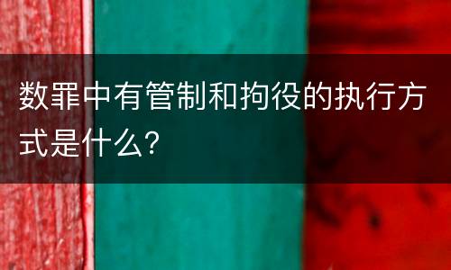 数罪中有管制和拘役的执行方式是什么？