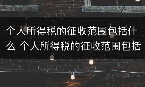 个人所得税的征收范围包括什么 个人所得税的征收范围包括什么