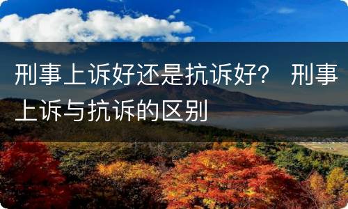 刑事上诉好还是抗诉好？ 刑事上诉与抗诉的区别