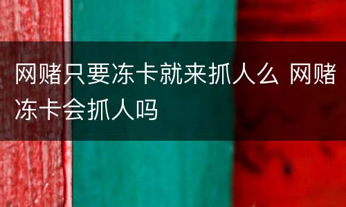 网赌只要冻卡就来抓人么 网赌冻卡会抓人吗