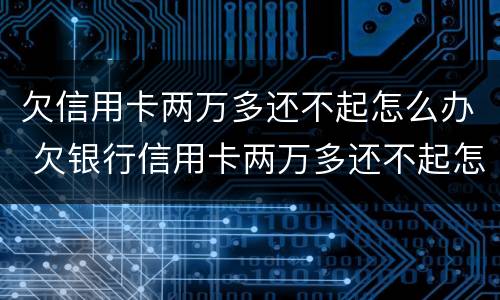 欠信用卡两万多还不起怎么办 欠银行信用卡两万多还不起怎么办
