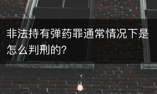 非法持有弹药罪通常情况下是怎么判刑的？