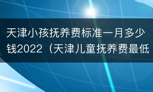 天津小孩抚养费标准一月多少钱2022（天津儿童抚养费最低标准）