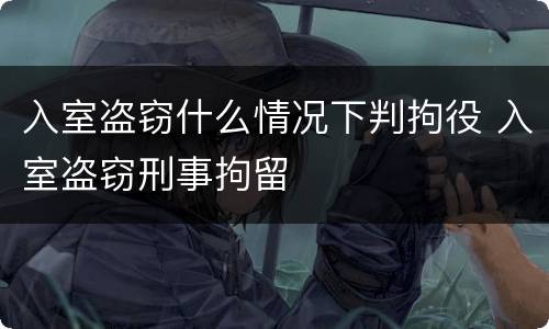 入室盗窃什么情况下判拘役 入室盗窃刑事拘留