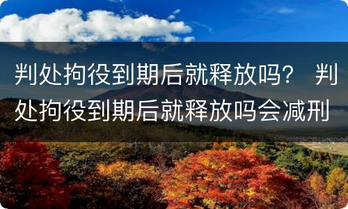 判处拘役到期后就释放吗？ 判处拘役到期后就释放吗会减刑吗