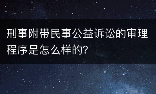 刑事附带民事公益诉讼的审理程序是怎么样的？