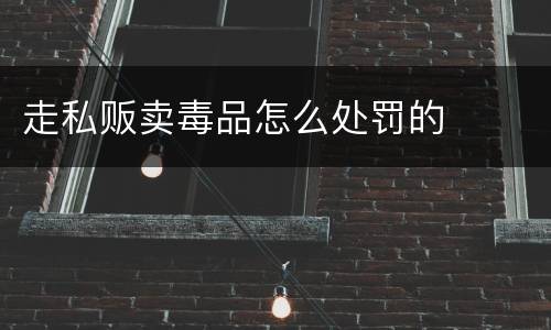 走私贩卖毒品怎么处罚的