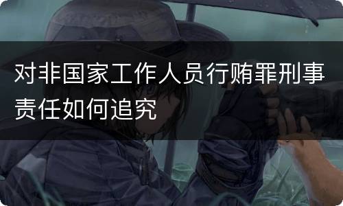 对非国家工作人员行贿罪刑事责任如何追究