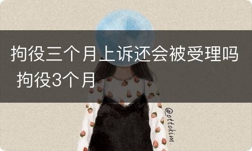 拘役三个月上诉还会被受理吗 拘役3个月