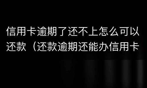 信用卡逾期了还不上怎么可以还款（还款逾期还能办信用卡吗）