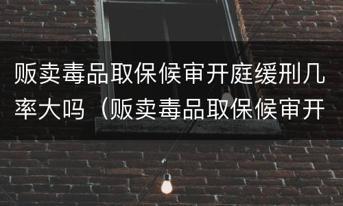 贩卖毒品取保候审开庭缓刑几率大吗（贩卖毒品取保候审开庭缓刑几率大吗知乎）