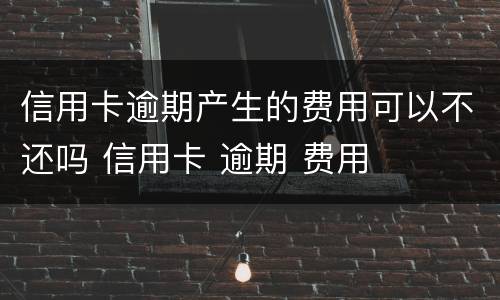 信用卡逾期产生的费用可以不还吗 信用卡 逾期 费用