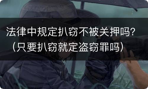 法律中规定扒窃不被关押吗？（只要扒窃就定盗窃罪吗）