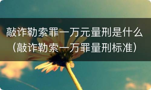 敲诈勒索罪一万元量刑是什么（敲诈勒索一万罪量刑标准）