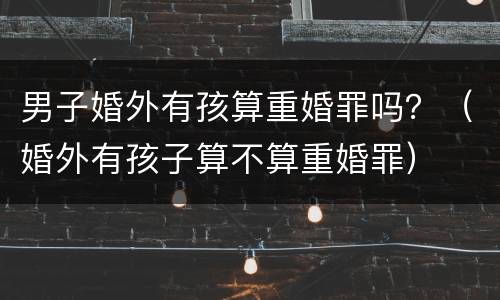 男子婚外有孩算重婚罪吗？（婚外有孩子算不算重婚罪）